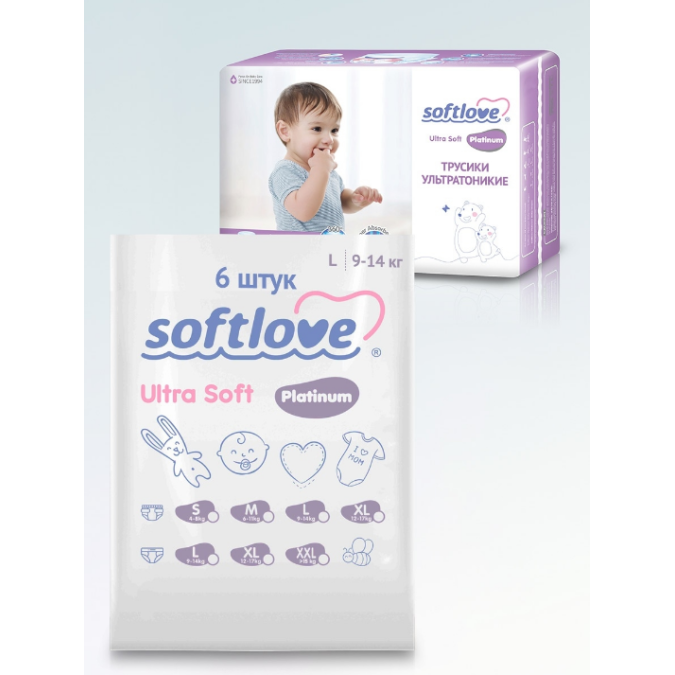 Подгузники-трусики Softlove Baby Pants Platinum Подгузники-трусики Softlove Baby Pants Platinum